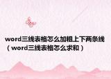 word三線表格怎么加粗上下兩條線（word三線表格怎么求和）