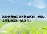 迅雷網(wǎng)盤和迅雷有什么區(qū)別（迅雷u享版和迅雷有什么區(qū)別）