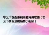 怎么下載西瓜視頻的免費(fèi)歌曲（怎么下載西瓜視頻的小視頻）