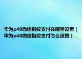 華為p40微信指紋支付在哪里設(shè)置（華為p40微信指紋支付怎么設(shè)置）