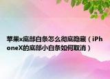 蘋果x底部白條怎么徹底隱藏（iPhoneX的底部小白條如何取消）