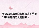 蘋果11屏幕黑白怎么解決（蘋果11屏幕黑白怎么調(diào)回來）