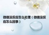微信沒反應(yīng)怎么處理（微信沒反應(yīng)怎么回事）
