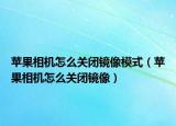 蘋果相機怎么關閉鏡像模式（蘋果相機怎么關閉鏡像）