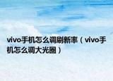 vivo手機(jī)怎么調(diào)刷新率（vivo手機(jī)怎么調(diào)大光圈）