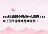 soul頭像那個(gè)綠點(diǎn)什么意思（soul上的頭像綠點(diǎn)是啥意思）