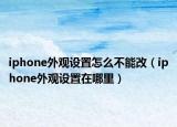 iphone外觀設置怎么不能改（iphone外觀設置在哪里）