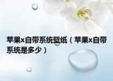 蘋果x自帶系統(tǒng)壁紙（蘋果x自帶系統(tǒng)是多少）