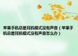 蘋果手機總是耳機模式?jīng)]有聲音（蘋果手機總是耳機模式?jīng)]有聲音怎么辦）