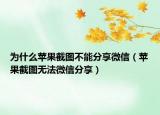 為什么蘋果截圖不能分享微信（蘋果截圖無法微信分享）