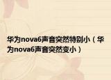 華為nova6聲音突然特別?。ㄈA為nova6聲音突然變小）
