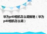 華為p40相機(jī)怎么調(diào)鮮艷（華為p40相機(jī)怎么調(diào)）