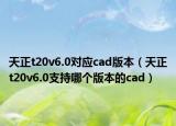 天正t20v6.0對應(yīng)cad版本（天正t20v6.0支持哪個版本的cad）