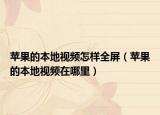 蘋果的本地視頻怎樣全屏（蘋果的本地視頻在哪里）