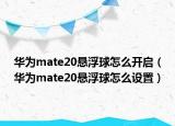 華為mate20懸浮球怎么開啟（華為mate20懸浮球怎么設置）