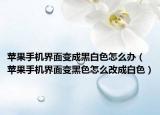 蘋(píng)果手機(jī)界面變成黑白色怎么辦（蘋(píng)果手機(jī)界面變黑色怎么改成白色）