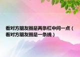 看對(duì)方朋友圈是兩條杠中間一點(diǎn)（看對(duì)方朋友圈是一條線）