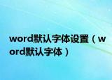 word默認(rèn)字體設(shè)置（word默認(rèn)字體）