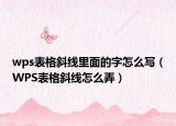 wps表格斜線里面的字怎么寫（WPS表格斜線怎么弄）