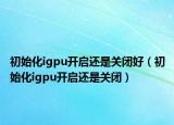 初始化igpu開啟還是關(guān)閉好（初始化igpu開啟還是關(guān)閉）