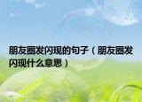朋友圈發(fā)閃現的句子（朋友圈發(fā)閃現什么意思）
