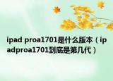 ipad proa1701是什么版本（ipadproa1701到底是第幾代）