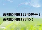 表格如何排12345序號（表格如何排12345）