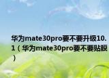 華為mate30pro要不要升級10.1（華為mate30pro要不要貼膜）