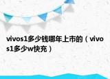 vivos1多少錢哪年上市的（vivos1多少w快充）
