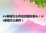 xls表格怎么樣設(shè)定固定表頭（xls表格怎么制作）