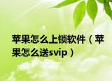 蘋果怎么上鎖軟件（蘋果怎么送svip）