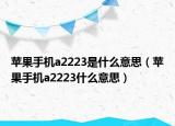 蘋果手機a2223是什么意思（蘋果手機a2223什么意思）