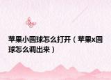 蘋果小圓球怎么打開（蘋果x圓球怎么調(diào)出來）