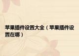 蘋果插件設置大全（蘋果插件設置在哪）
