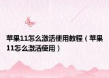 蘋果11怎么激活使用教程（蘋果11怎么激活使用）