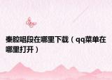 秦腔唱段在哪里下載（qq菜單在哪里打開）