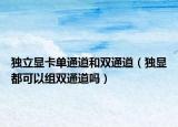 獨(dú)立顯卡單通道和雙通道（獨(dú)顯都可以組雙通道嗎）