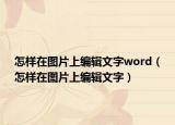 怎樣在圖片上編輯文字word（怎樣在圖片上編輯文字）