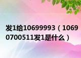 發(fā)1給10699993（10690700511發(fā)1是什么）