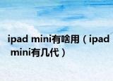 ipad mini有啥用（ipad mini有幾代）