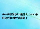 vivo手機(jī)顯示hd是什么（vivo手機(jī)顯示hd是什么意思）