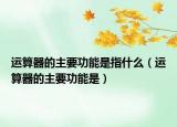 運(yùn)算器的主要功能是指什么（運(yùn)算器的主要功能是）