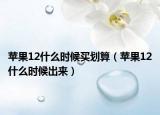蘋(píng)果12什么時(shí)候買(mǎi)劃算（蘋(píng)果12什么時(shí)候出來(lái)）