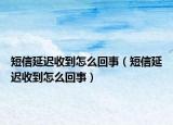 短信延遲收到怎么回事（短信延遲收到怎么回事）
