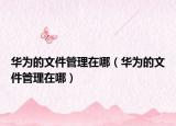 華為的文件管理在哪（華為的文件管理在哪）