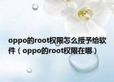 oppo的root權(quán)限怎么授予給軟件（oppo的root權(quán)限在哪）
