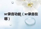 xr錄音功能（xr錄音在哪）