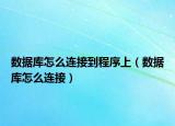 數(shù)據(jù)庫(kù)怎么連接到程序上（數(shù)據(jù)庫(kù)怎么連接）