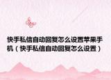 快手私信自動回復怎么設置蘋果手機（快手私信自動回復怎么設置）