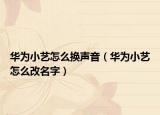 華為小藝怎么換聲音（華為小藝怎么改名字）